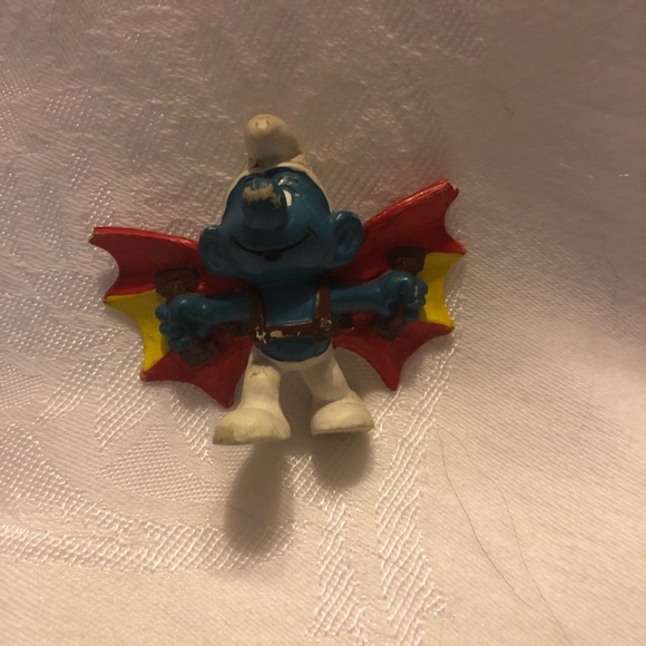 Smurfs 20036 Hang Glider Smurf Flying Wings Vintage Figure PVC Toy Figurine 80's - Picture 10 of 13